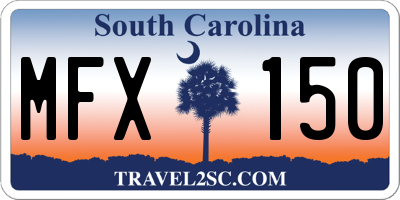 SC license plate MFX150