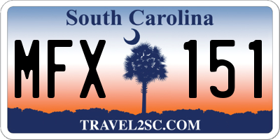 SC license plate MFX151