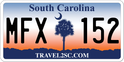 SC license plate MFX152
