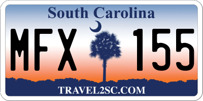 SC license plate MFX155