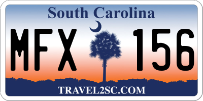 SC license plate MFX156