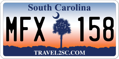 SC license plate MFX158