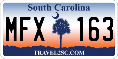 SC license plate MFX163
