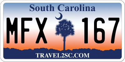 SC license plate MFX167