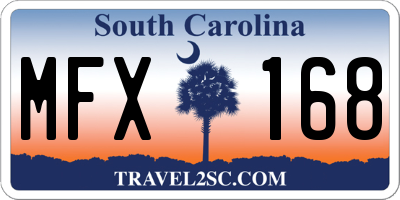 SC license plate MFX168