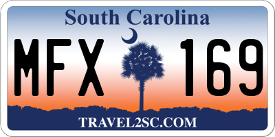 SC license plate MFX169