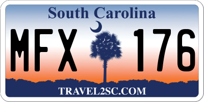 SC license plate MFX176
