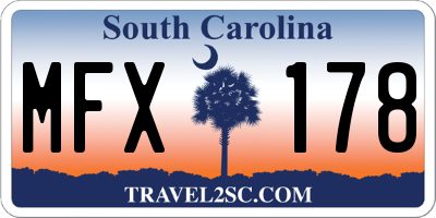SC license plate MFX178