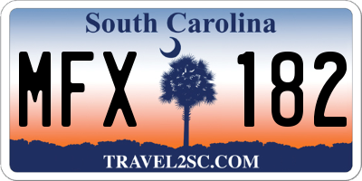 SC license plate MFX182