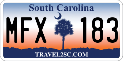 SC license plate MFX183