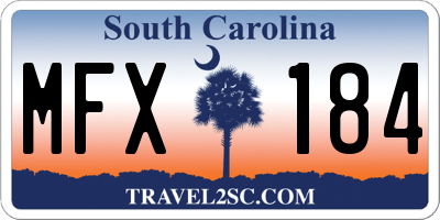 SC license plate MFX184