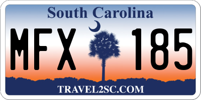 SC license plate MFX185