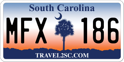 SC license plate MFX186