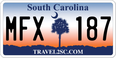 SC license plate MFX187