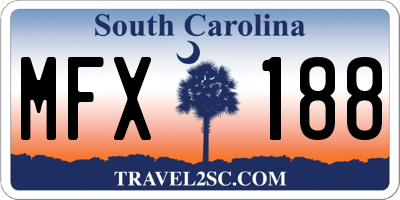 SC license plate MFX188