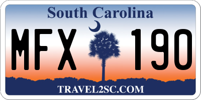SC license plate MFX190