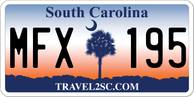 SC license plate MFX195