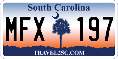 SC license plate MFX197