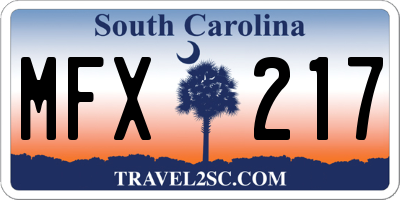 SC license plate MFX217