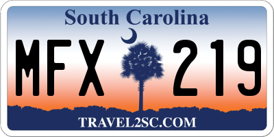 SC license plate MFX219