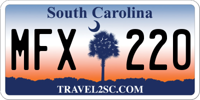 SC license plate MFX220