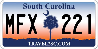 SC license plate MFX221