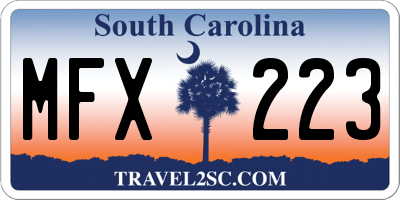 SC license plate MFX223