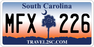 SC license plate MFX226