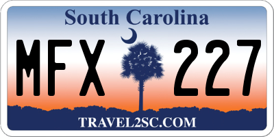 SC license plate MFX227
