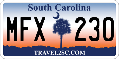 SC license plate MFX230