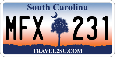SC license plate MFX231