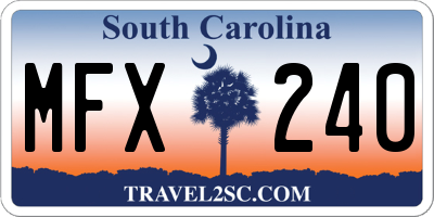 SC license plate MFX240