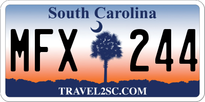 SC license plate MFX244