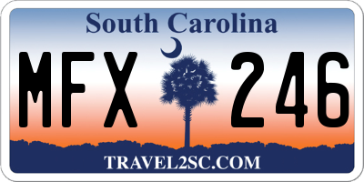SC license plate MFX246