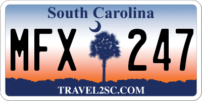 SC license plate MFX247