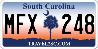 SC license plate MFX248