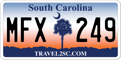 SC license plate MFX249