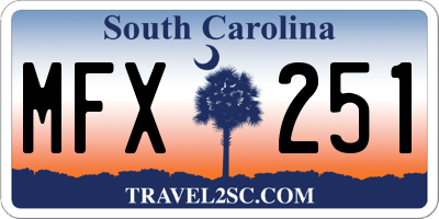 SC license plate MFX251