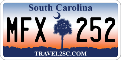 SC license plate MFX252