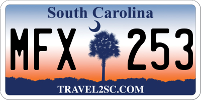 SC license plate MFX253