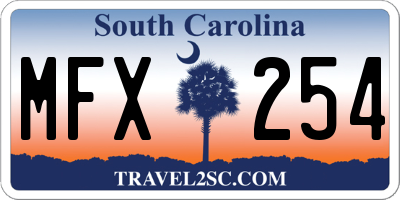 SC license plate MFX254
