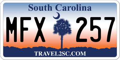 SC license plate MFX257
