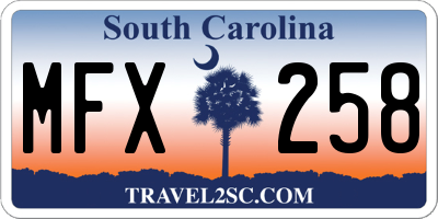 SC license plate MFX258