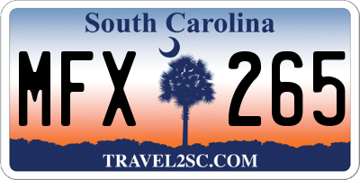 SC license plate MFX265