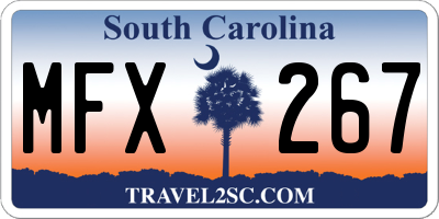 SC license plate MFX267