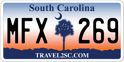 SC license plate MFX269
