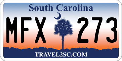 SC license plate MFX273