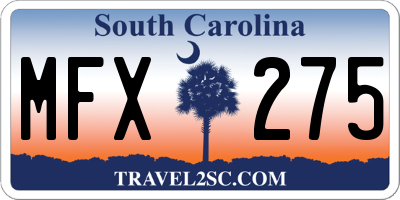SC license plate MFX275