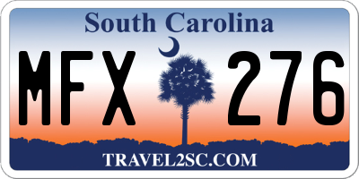 SC license plate MFX276