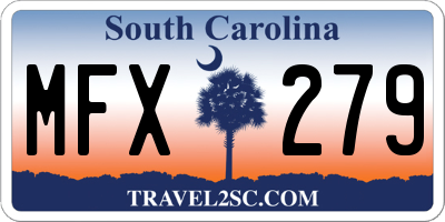 SC license plate MFX279
